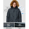 WenVen Men’s Hooded Warm Coat Winter Parka Jacket | Fleece Lined Puffer Outerwear(Grey)