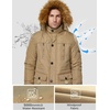 WenVen Men’s Hooded Warm Coat Winter Parka Jacket | Fleece Lined Puffer Outerwear(Khaki)