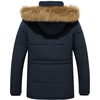 WenVen Men’s Hooded Warm Coat Winter Parka Jacket | Fleece Lined Puffer Outerwear(Navy)