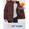 WenVen Men’s Hooded Warm Coat Winter Parka Jacket | Fleece Lined Puffer Outerwear(Red)
