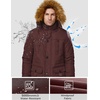 WenVen Men’s Hooded Warm Coat Winter Parka Jacket | Fleece Lined Puffer Outerwear(Red)