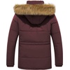 WenVen Men’s Hooded Warm Coat Winter Parka Jacket | Fleece Lined Puffer Outerwear(Red)