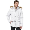 WenVen Men’s Hooded Warm Coat Winter Parka Jacket | Fleece Lined Puffer Outerwear(White)