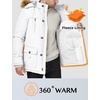 WenVen Men’s Hooded Warm Coat Winter Parka Jacket | Fleece Lined Puffer Outerwear(White)