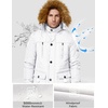 WenVen Men’s Hooded Warm Coat Winter Parka Jacket | Fleece Lined Puffer Outerwear(White)