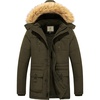 WenVen Men’s Hooded Warm Coat Winter Parka Jacket | Fleece Lined Puffer Outerwear(Army Green)