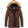WenVen Men’s Hooded Warm Coat Winter Parka Jacket | Fleece Lined Puffer Outerwear(Coffee)