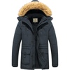WenVen Men’s Hooded Warm Coat Winter Parka Jacket | Fleece Lined Puffer Outerwear(Grey)