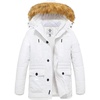WenVen Men’s Hooded Warm Coat Winter Parka Jacket | Fleece Lined Puffer Outerwear(White)
