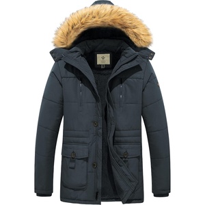 WenVen Men’s Hooded Warm Coat Winter Parka Jacket | Fleece Lined Puffer Outerwear(Grey)