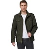 WenVen Men’s Casual Washed Cotton Military Jacket | Spring Fall Stand Collar Workwear Canvas Coat(Army Green)