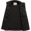 WenVen Men’s Casual Washed Cotton Military Jacket | Spring Fall Stand Collar Workwear Canvas Coat(Black)