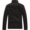 WenVen Men’s Casual Washed Cotton Military Jacket | Spring Fall Stand Collar Workwear Canvas Coat(Black)