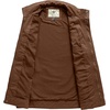 WenVen Men’s Casual Washed Cotton Military Jacket | Spring Fall Stand Collar Workwear Canvas Coat(Coffee)
