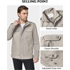 WenVen Men’s Casual Washed Cotton Military Jacket | Spring Fall Stand Collar Workwear Canvas Coat(Desert Sand)
