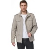 WenVen Men’s Casual Washed Cotton Military Jacket | Spring Fall Stand Collar Workwear Canvas Coat(Desert Sand)