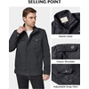 WenVen Men’s Casual Washed Cotton Military Jacket | Spring Fall Stand Collar Workwear Canvas Coat(Grey)