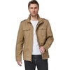 WenVen Men’s Casual Washed Cotton Military Jacket | Spring Fall Stand Collar Workwear Canvas Coat(Khaki Brown)