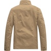 WenVen Men’s Casual Washed Cotton Military Jacket | Spring Fall Stand Collar Workwear Canvas Coat(Khaki Brown)