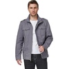 WenVen Men’s Casual Washed Cotton Military Jacket | Spring Fall Stand Collar Workwear Canvas Coat(Light Grey)