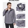 WenVen Men’s Casual Washed Cotton Military Jacket | Spring Fall Stand Collar Workwear Canvas Coat(Light Grey)
