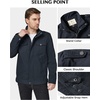 WenVen Men’s Casual Washed Cotton Military Jacket | Spring Fall Stand Collar Workwear Canvas Coat(Navy)