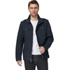 WenVen Men’s Casual Washed Cotton Military Jacket | Spring Fall Stand Collar Workwear Canvas Coat(Navy)