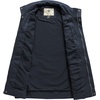 WenVen Men’s Casual Washed Cotton Military Jacket | Spring Fall Stand Collar Workwear Canvas Coat(Navy)