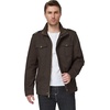 WenVen Men’s Casual Washed Cotton Military Jacket | Spring Fall Stand Collar Workwear Canvas Coat(Tobacco)