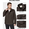 WenVen Men’s Casual Washed Cotton Military Jacket | Spring Fall Stand Collar Workwear Canvas Coat(Tobacco)