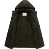 WenVen Men’s Winter Thickened Military Parka Jacket Warm Coat | Cotton Utility Outerwear with Removable Hood(Army Green)