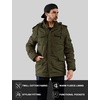 WenVen Men’s Winter Thickened Military Parka Jacket Warm Coat | Cotton Utility Outerwear with Removable Hood(Army Green)