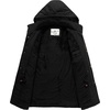 WenVen Men’s Winter Thickened Military Parka Jacket Warm Coat | Cotton Utility Outerwear with Removable Hood(Black)