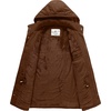 WenVen Men’s Winter Thickened Military Parka Jacket Warm Coat | Cotton Utility Outerwear with Removable Hood(Coffee)