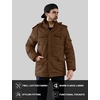 WenVen Men’s Winter Thickened Military Parka Jacket Warm Coat | Cotton Utility Outerwear with Removable Hood(Coffee)
