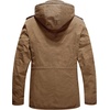 WenVen Men’s Winter Thickened Military Parka Jacket Warm Coat | Cotton Utility Outerwear with Removable Hood(Khaki)