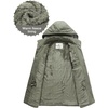 WenVen Men’s Winter Thickened Military Parka Jacket Warm Coat | Cotton Utility Outerwear with Removable Hood(Light Olive)