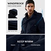WenVen Men’s Winter Thickened Military Parka Jacket Warm Coat | Cotton Utility Outerwear with Removable Hood(Navy)