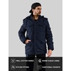 WenVen Men’s Winter Thickened Military Parka Jacket Warm Coat | Cotton Utility Outerwear with Removable Hood(Navy)