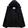 WenVen Men’s Winter Thickened Military Parka Jacket Warm Coat | Cotton Utility Outerwear with Removable Hood(Navy)