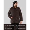 WenVen Men’s Winter Thickened Military Parka Jacket Warm Coat | Cotton Utility Outerwear with Removable Hood(Tobacco)