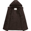 WenVen Men’s Winter Thickened Military Parka Jacket Warm Coat | Cotton Utility Outerwear with Removable Hood(Tobacco)