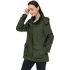 WenVen Women’s Lightweight Cotton Military Hooded Utility Jacket | Casual Removable Hooded Anorak(Army Green)