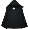 WenVen Women’s Lightweight Cotton Military Hooded Utility Jacket | Casual Removable Hooded Anorak(Black)