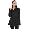 WenVen Women’s Lightweight Cotton Military Hooded Utility Jacket | Casual Removable Hooded Anorak(Black)