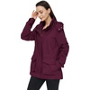 WenVen Women’s Lightweight Cotton Military Hooded Utility Jacket | Casual Removable Hooded Anorak(Deep Wine)