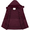 WenVen Women’s Lightweight Cotton Military Hooded Utility Jacket | Casual Removable Hooded Anorak(Deep Wine)