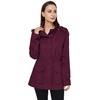 WenVen Women’s Lightweight Cotton Military Hooded Utility Jacket | Casual Removable Hooded Anorak(Deep Wine)