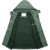 WenVen Women’s Lightweight Cotton Military Hooded Utility Jacket | Casual Removable Hooded Anorak(Green)