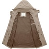 WenVen Women’s Lightweight Cotton Military Hooded Utility Jacket | Casual Removable Hooded Anorak(Khaki)